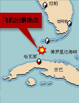 美国救援人员在被劫古巴飞机坠落海域发现了九
