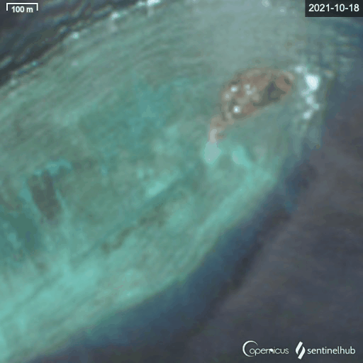 越南在南海非法占领岛礁实施新一轮扩建 卫星图曝光