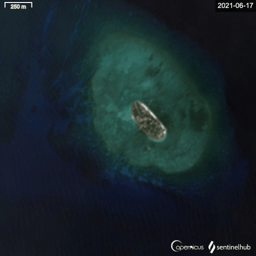越南在南海非法占领岛礁实施新一轮扩建 卫星图曝光
