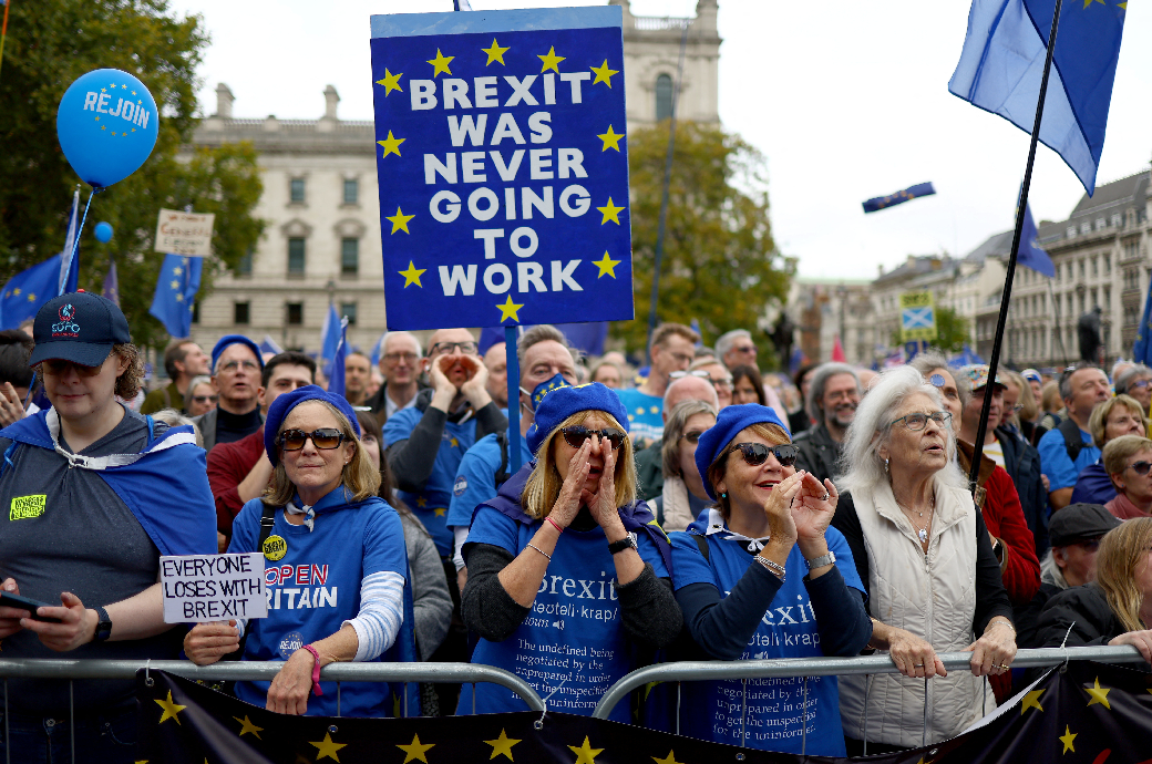 英数千民众游行要求重返欧盟：脱欧是一种慢性死亡