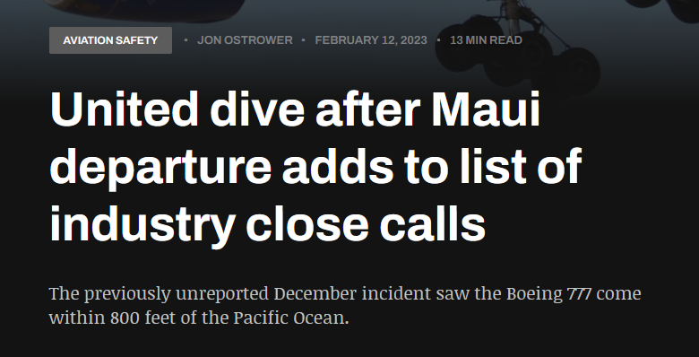 美客机突然俯冲险坠太平洋 美方展开调查