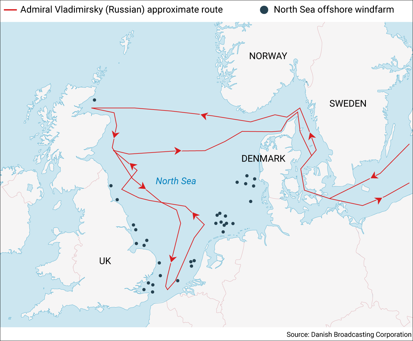 俄派“间谍船”在北海“破坏基础设施”？克宫驳斥