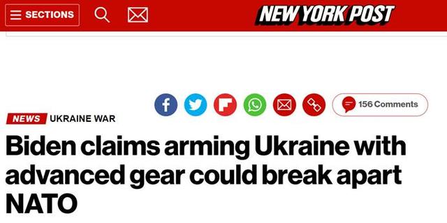 拜登称让乌克兰获得北约最先进装备可能导致北约分裂