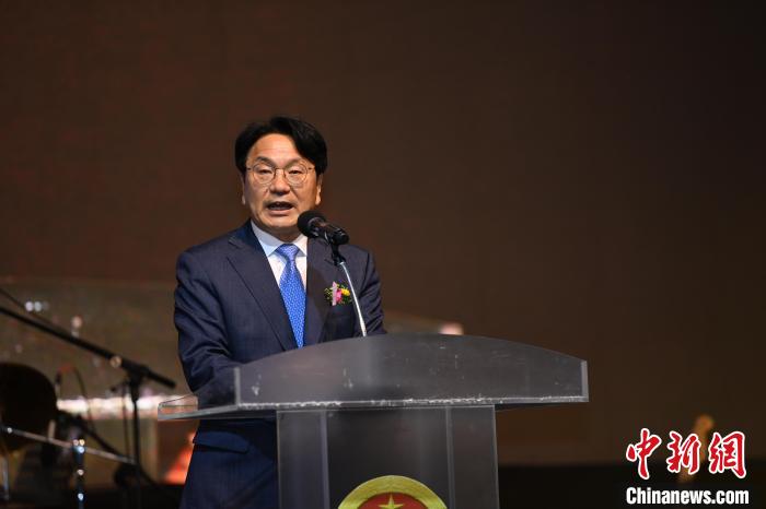 韓國光州廣域市市長姜琪正致辭。 中國駐光州總領館供圖