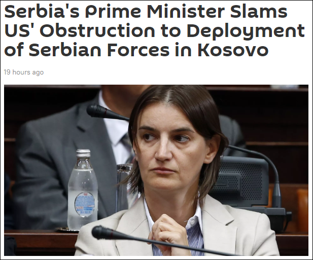 塞总理：美特使阻塞方在科索沃驻军 自以为是安理会