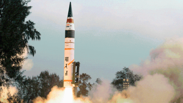 印成功试射烈火-5型洲际弹道导弹 射程可达5400公里